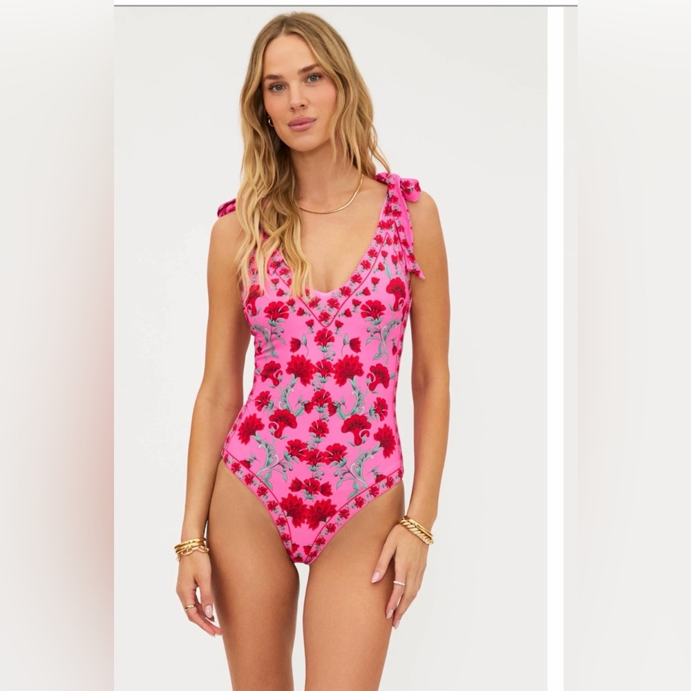 Beach Riot Pink Floral One Piece Swimsuit